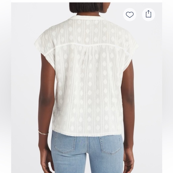 Flags & Anthem White Button-Up Blouse size medium. - Picture 2 of 11